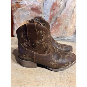 Sterling River SR6008 Brown Distressed Leather Western Cowgirl Boots Women’s US